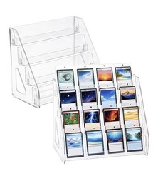DEEIF 4 Tier Acrylic Trading Card Display Stand, 12″ 4Tier, 2Pack, Clear