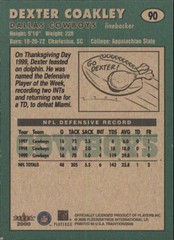 2000 Fleer Tradition #90 Dexter Coakley – FB