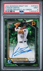 2024 Bowman Draft 1st Konnor Griffin Sapphire Green Refractor Auto PSA 9