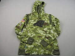 Carolina Panthers Hoodie Women Small Camo Nike On Field Salute Service USA Flag
