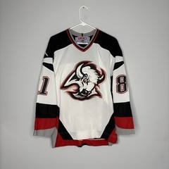 Miroslav Satan #81 Buffalo Sabres Jersey Vintage Goathead White CCM Size Medium