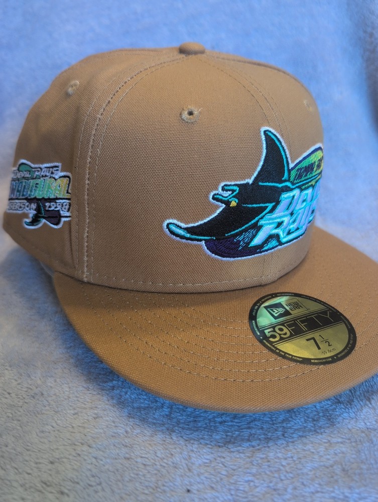 Tampa Bay Devil Rays Cap Hat Men 7 1/2 Brown Cooperstown New Era 5950 T-10