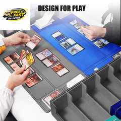 Trading Card Storage Box with Commander Display, 5-Row Deck Case with Removable