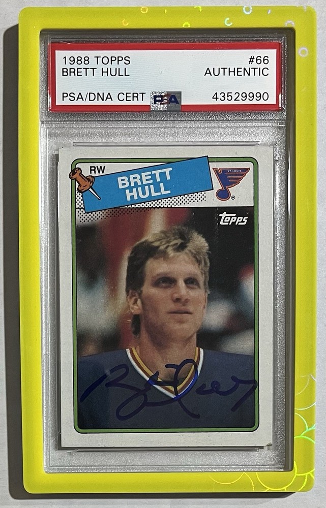 BRETT HULL Signed 1988 Topps Rookie AUTO PSA/DNA Certified Autograph