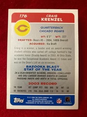 NICE Craig Krenzel 2004 Bazooka #176 Chicago Bears ROOKIE SIGNED Auto Ohio State