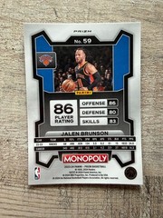 2023-24 Panini Prizm Jalen Brunson Monopoly #59 Free Parking Cracked Ice Prizm