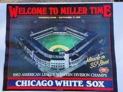 NOS Chicago White Sox 1983 AL Western Division Champs Miller Time Vintage Poster