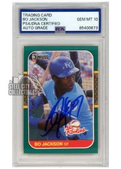 Bo Jackson 1987 Donruss The Rookies Autograph Rookie Card #14 PSA/DNA 10