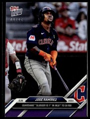 2024 Topps Now 235 Jose Ramirez Cleveland Guardians 1st to 50 RBI Purple 08/25