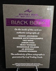 Leaf 2025 History Book Sports Ed. Ch. 2 BB-3 Black Book 8 Auto /5