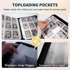 Trading Card Binder, Premium 9 Pocket 720 Double Sided Pocket Collection Binder