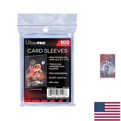 100 Pack Acid-Free Clear Polypropylene Card Sleeves – Standard Size 2.6 x 3.6