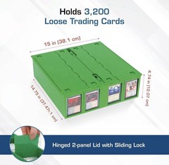 Brand New BCW 3200 ct 4 Row Collectible Card Bin Green