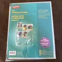 Lot of 2 Staples Clear Trading Card Page Pack NEW PVC Free #15939 Binder Inserts