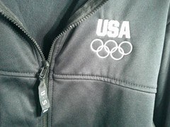 Vintage Black USA Olympic Committee 1984 Los Angeles Track Jacket Sz M Athletic