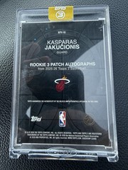 2025-26 Topps Three Kasparas Jakucionis RC Auto 3 Patch #RPV-KJ /49