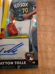 2026 Topps Finest Payton Tolle Rookie 3 Color Worn Patch Auto