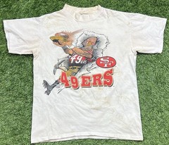San Francisco 49ers NFL Caricature T-Shirt Men’s M Double Sided Vintage 90s