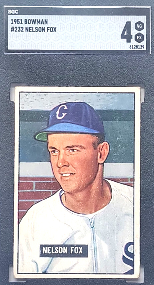 1951 BOWMAN #232 NELLIE FOX SGC 4 VG EX HOF RC ROOKIE