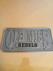 Ole Miss Rebels Pewter License Plate 12″X6″X 1/4″ Heavy 1 1/2 Pounds Pre-owned