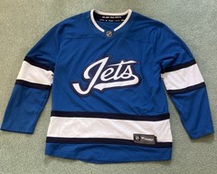NWOT 2018-19 Winnipeg Jets Fanatics Alternate NHL Hockey Blue/White Jersey Sz L