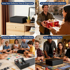 Card Storage Box for 1800+ Trading Cards, Deck Organizer Case with 24 Dividers,