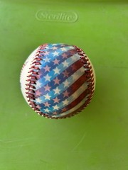 America Home of the Big Land of the Free Stars and Stripes Souvenir Baseball
