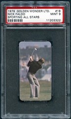 PSA 9 Nick Faldo Rookie Card 1979 Golden Wonder Sporting All Stars #18 Golf Mint