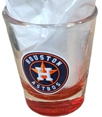 Houston Astros Shot Glass Team Clear Logo 2 oz MLB New for (1) Shot Glass