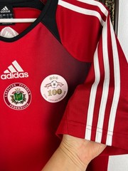 Vintage Adidas Latvia Football Player Issue Train Shirt Soccer Red Jersey Size M