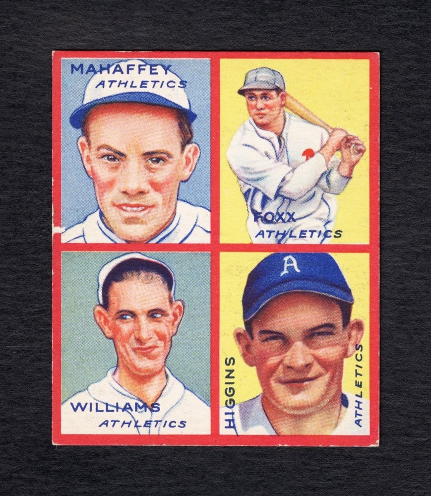 1935 Goudey 4-in-1 #7B Jimmie Foxx/Mahaffey/Williams/Higgins – Good Condition