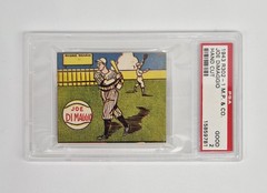 PSA GRADED 2 BRIGHT COLOR 1943 R302 – 1 M.P. & Co. Joe DiMaggio Hand Cut YANKEES