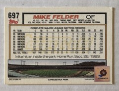 Mike Felder 1992 Topps ON-CARD AUTO Buyback HA Retrograph Giants Autograph