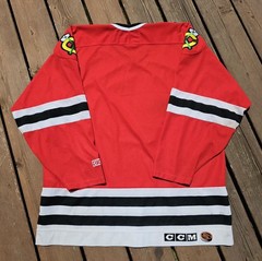Vintage CCM Chicago Blackhawks NHL Men’s XL Hockey Jersey Red Black White Blank