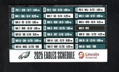 2025 Philadelphia Eagles Magnet Schedule Lincoln Financial