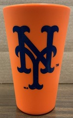 NEW YORK METS ORANGE 16 OZ SILICONE PINT GLASS NEW WINCRAFT 👀