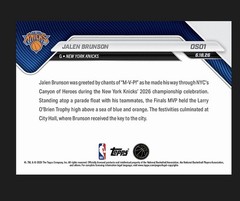 PRESALE 2025-26 Topps Now NBA #OS01 Jalen Brunson Knicks 1/1 Auto