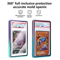 1-10X Magnetic Metal Case UV-Resistant Tempered Glass For PSA & CGC Graded Cards