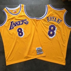 Los Angeles Lakers Kobe Bryant 8 gold retro vintage basketball jersey