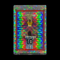 LIONEL MESSI & PELE RARE /199 RED HOLO ANIME 2026 Leaf Metallic Imaginations