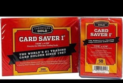 200 Cardboard Gold Card Saver 1 Card Holders 3-5/16″ x 4-7/8″ Fits 1952-Now READ