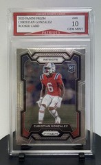 2023 Panini Prizm Christian Gonzalez Patriots Rookie Card #369 Gem Mint 10