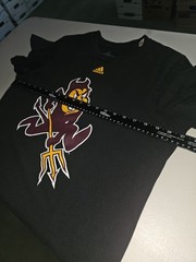 Adidas Arizona State Pat Tillman Quote Large Mens Black Graphic Logo Tee NCAA