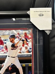 Joe Mauer 8×10 Photo Framed Batting for MN Twins