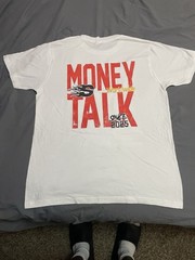 Money Talk “MONEY TALK” Wrestling Since 2025 Worldwide White Graphic T-Shirt