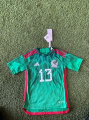 adidas Mexico Youth Home Jersey 22/23 Legend G.Ochoa #13 Sz YXS- Green