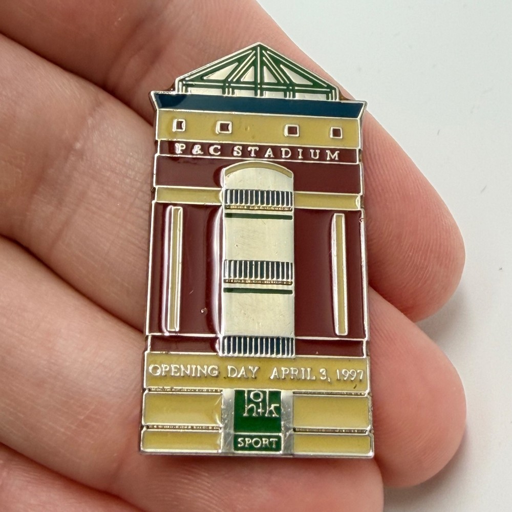 1997 P and C Stadium Opening Day Lapel Pin Syracuse Chiefs Baseball Vintage