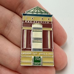 1997 P and C Stadium Opening Day Lapel Pin Syracuse Chiefs Baseball Vintage