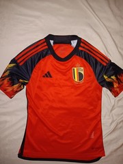 Adidas Belgium 2022 World Cup Home Soccer Jersey Youth L 13-14Y Red Flame