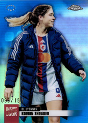 Korbin Shrader 2025-26 Topps Chrome Women’s Inside Look Blue Lyon #096/150
